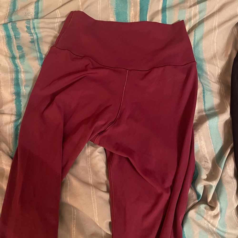 Sunzel Flare Leggings Black Medium red 2 pairs pants yoga - Picture 5 of 7